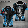 Custom Auto Mechanic Tools Thunder Skull Custom Name Multi Color Printed 3D Polo Shirt