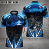Custom Mechanic Thunder and Skull Pattern Custom Name Multi Color Printed 3D Polo Shirt