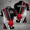 Custom Bowling Ball And Pins Flame Grunge Multicolor Option Customized Name, Team Name 3D Polo Shirt