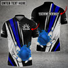 Custom Bowling Ball And Pins Flame Grunge Multicolor Option Customized Name, Team Name 3D Polo Shirt