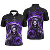 Personalized Bowling And Pins Grim Reaper Customized Name, Team Name 3D Polo Shirt For Men