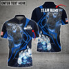 Custom Bowling And Pins Neon Tiger Multicolored Bowling Jerseys Custom Name And Team Name 3D Polo Shirt