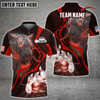 Custom Bowling And Pins Neon Tiger Multicolored Bowling Jerseys Custom Name And Team Name 3D Polo Shirt