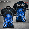 Custom Bowling And Pins Dragon And Skull Multicolored Bowling Jerseys Custom Name And Team Name 3D Polo Shirt