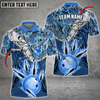Custom Bowling & Pins Tattoo Maori Multicolor Option Customized Name And Team Name 3D Polo Shirt