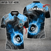 Custom Coolspod Billiards 8 Ball Fire Watercolor Personalized Name, Team Name Multi Color Polo Shirt