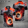 Custom Coolspod Billiards 8 Ball Fire Watercolor Personalized Name, Team Name Multi Color Polo Shirt