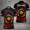 Custom Billiards Skull & Dragon Fight Personalized Name, Team Name Multi Color Option Polo Shirt, Skull Billiard 3D Shirt