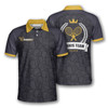Custom Tennis Balls Pattern Crown Emblem Customized Name All Over Printed Polo Shirt, Tennis Shirt