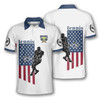 Custom Tennis Player Silhouette American Flag Customized Name All Over Printed Polo Shirt