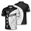 Custom Tennis Silhouettes Black White Version Customized Name All Over Printed Polo Shirt