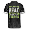 Custom Tennis The Voices In My Head Customized Name All Over Printed Polo Shirt, Idea Gift for Tennis Players