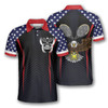Custom Coolspod Tennis Eagle American Flag Customized Name 3D All Over Printed Polo Shirt
