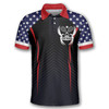 Custom Coolspod Tennis Eagle American Flag Customized Name 3D All Over Printed Polo Shirt