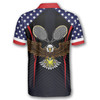 Custom Coolspod Tennis Eagle American Flag Customized Name 3D All Over Printed Polo Shirt