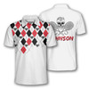 Custom Tennis Skull Argyle Pattern Customized Name 3D All Over Printed Polo Shirt