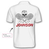 Custom Tennis Skull Argyle Pattern Customized Name 3D All Over Printed Polo Shirt