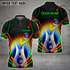Custom Billiards Rainbow & Butterfly Abstract Grunge Personalized Name 3D Polo Shirt, Idea Gift for Billiards Lovers