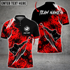 Custom Player Billiards 8 Ball Grunge Multi Color Options Personalized Name 3D Polo Shirt, Gift for Billiards Lovers