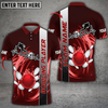 Custom Bowling And Pins Heart Fire Multicolor Option Customized Name 3D Shirt, Idea Gift for Bowler