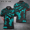 Custom Polynesian Pattern Multi Color Bowling And Pins Multicolor Option Customized Name 3D Polo Shirt