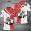 Custom Christmas Billiards 8 Ball Snow Grunge Multicolor Options Customized Name 3D Polo Shirt