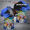 Custom Bingo Lightning Grunge Multicolor Option Customized Name 3D Polo Shirt, Perfect Gift for Bowling Lovers