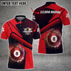 Custom Coolspod Personalized Billiards Ball 8 Galaxy Color Style, Team Name Unisex 3D Polo Shirt
