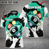 Custom Billiards Breaking Hexagon Multilcolor Personalized Name, Team Name Unisex 3D Polo Shirt