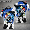 Custom Billiards Breaking Hexagon Multilcolor Personalized Name, Team Name Unisex 3D Polo Shirt