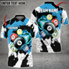 Custom Billiards Breaking Hexagon Multilcolor Personalized Name, Team Name Unisex 3D Polo Shirt