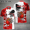 Custom Coolspod Personalized Name Monster Ball and Pins Multicolor 3D Polo Shirt, Gift for Bowling Lovers