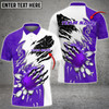 Custom Coolspod Personalized Name Monster Ball and Pins Multicolor 3D Polo Shirt, Gift for Bowling Lovers