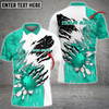 Custom Coolspod Personalized Name Monster Ball and Pins Multicolor 3D Polo Shirt, Gift for Bowling Lovers