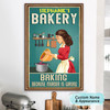 Custom Bakery Poster, Baking Girl, Baking Because Burder Is Wrong Poster and Canvas