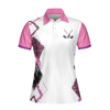 Classic Golf Lady White And Pink Golf Short Sleeve Women Polo Shirt, Golf Shirt For Girls