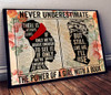 Never Underestimate, The Power Of A Girl With A Book, Book Lover Poster and Canvas