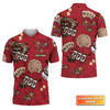 Custom Casino Pattern Red Personalized Name 3D Polo Shirt Gift For Poker Players