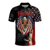 Personalized Name Freedom Eagle Vintage American Flag Polo Shirt