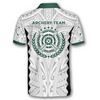 Custom 3D All Over Print Tribal White Green Custom Archery Polo Shirts For Men