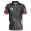 Custom Archery Target Red Black Grunge Style Custom Archery Polo Shirts for Men