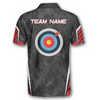 Custom Archery Target Red Black Grunge Style Custom Archery Polo Shirts for Men
