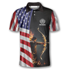 Custom Archery Patriots Archer Custom Archery Polo Shirts For Men, Flag American Archery Shirt