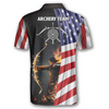 Custom Archery Patriots Archer Custom Archery Polo Shirts For Men, Flag American Archery Shirt