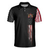 Custom Billiards Eagle American Flag Black Golf Polo Shirt For Men - Gifts For Golfers Men