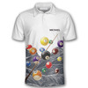 Custom Retro Pattern Custom Billiard Shirts for Men, Custom Billiard ball for Team, Men's Billiard Polo Shirts