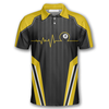 Custom Billiard Yellow Heartbeat Sports Style Custom Billiard Shirts for Men, Best Shirt Team Billiard Uniform