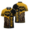 Personalized Dart In My Heart Polo Shirt, 3D All Over Print Black and Yellow Shirt