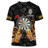 Custom With Name Dart And Beer 3D Full Printed Shirt For Best Dart Player, Dart Lover, Present To Dart Player
