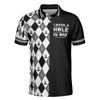 Golf Men Polo Shirt, I Made A Bogey On Every Hole Polo Shirt, Black And White Argyle Pattern Polo Shirt, Cool Golf Shirt For Men